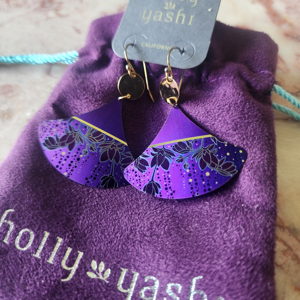 Purple Fan Earrings